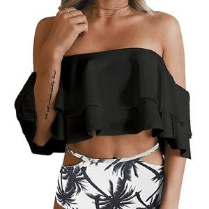 Flounce crop top/bikini top